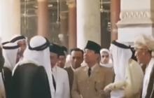 Video Soekarno ke Mekkah Tahun 1955 saat Renovasi Masjidil Haram, Gagah Banget Kumpul Bareng Raja Arab
