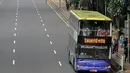 Rute yang akan ditempuh Bus tingkat wisata atau City Tour Jakarta nantinya masih sama seperti sebelumnya, Jakarta, Sabtu (10/1/2015). (Liputan6.com/Miftahul Hayat)