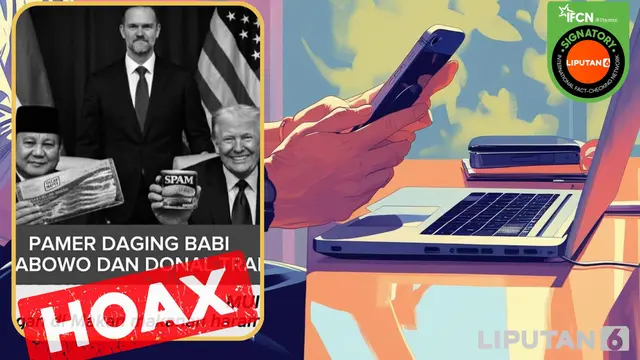 Foto Presiden Prabowo dengan Donald Trump Pamer Produk Daging Babi