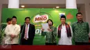 Business Executive Manager Beverages Nestle Indonesia, Prawita Soemadijo (tengah) membacakan sambutan saat jumpa pers Jakarta 10K di Balaikota Jakarta, Kamis (16/6). Jakarta 10K 2016 berlangsung pada 24 Juli. (Liputan6.com/Helmi Fithriansyah)