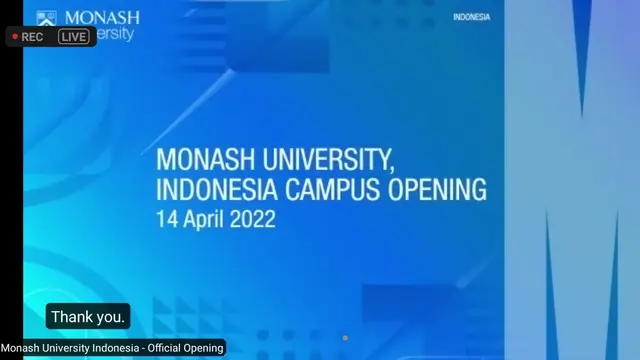 Monash University di Indonesia, kampus asing pertama di Tanah Air. (Screen Grab)