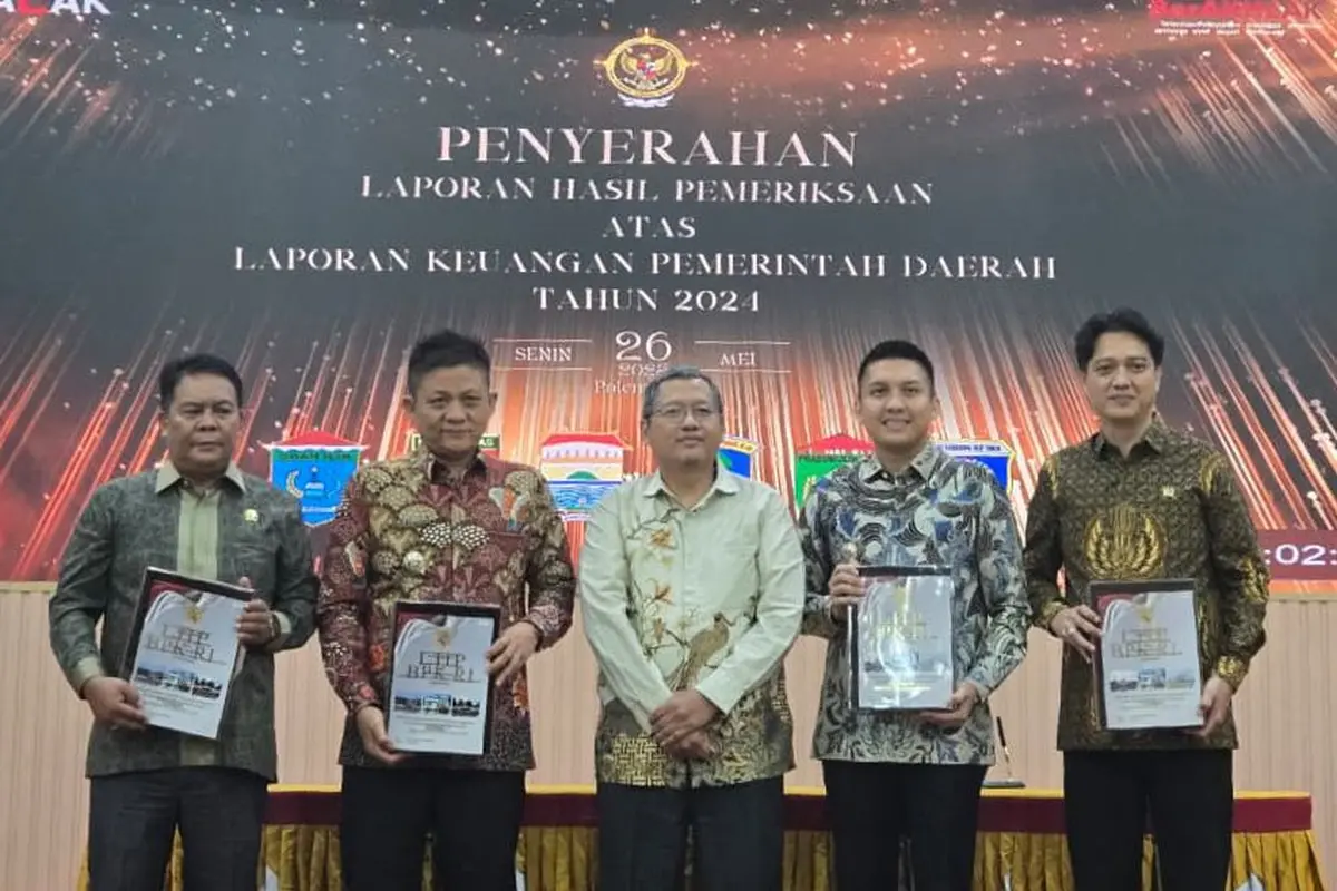 Badan Pemeriksa Keuangan Republik Indonesia (BPK RI) Perwakilan Sumatera Selatan menyampaikan opini Wajar Tanpa Pengecualian (WTP) untuk OKU Timur atas Laporan Keuangan Pemerintah Daerah (LKPD) Tahun Anggaran 2024 (Istimewa)