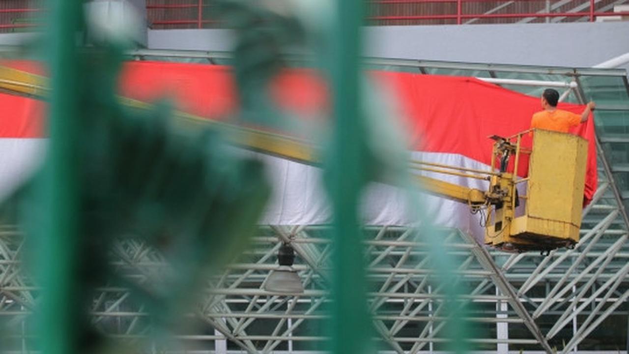 Sambut hari kemerdekaan, Stadion GBK dihiasi bendera merah putih