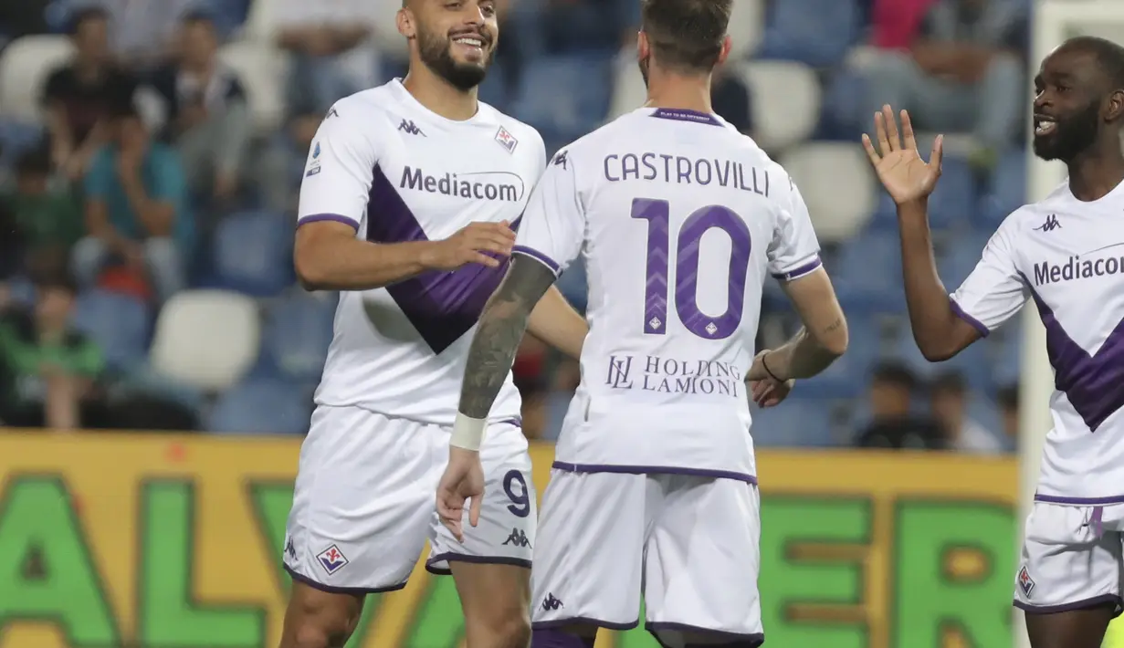 <p>Gol Fiorentina di laga ini diciptakan oleh penyerang Arthur Cabral (46'), Riccardo Saponara (79') dan Nicolas Gonzales (83'). (Michele Nucci/LaPresse via AP)</p>