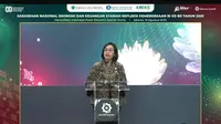 Menteri Keuangan Sri Mulyani&nbsp;saat&nbsp; di acara Sarasehan Nasional Ekonomi Syariah, Rabu (13/8/2025). (Foto: Liputan6.com/Tira Santia)