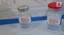 Botol vaksin covid-19 moderna di RSUD Pasar Minggu, Jakarta, Selasa (25/8/2021). Layanan vaksin Moderna di Jakarta diberikan untuk masyarakat yang tidak bisa menggunakan vaksin AstraZenecca dan Sinovac berdasarkan surat keterangan dari fasilitas kesehatan. (Liputan6.com/Herman Zakharia)