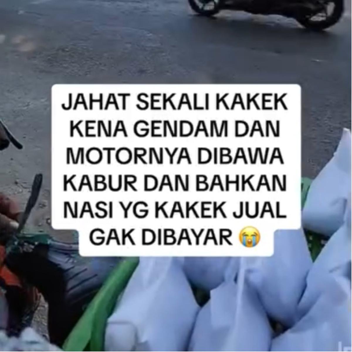 Jadi Korban Gendam,  Kakek Ini Kehilangan Motor dan Nasi Dagangannya Tak Dibayar