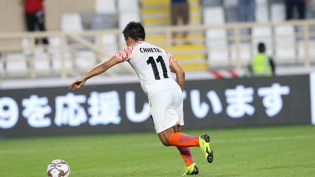 Striker Timnas India, Sunil Chhetri. (Twitter/afcasiancup)