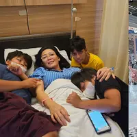 Artis  yang juga anggota DPR membagikan momen sedang berada di rumah sakit.  Melalui akun instagramnya, pemeran Oneng dalam sinetron Bajaj Bajuri itu membagikan momen bersama ketiga anaknya yang semua laki-laki. [Instagram/riekediahp]