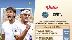 Streaming ATP Wimbledon 2026 - Perempat Final: Adu Kekuatan Fritz dan Zverev Hanya di Vidio