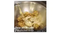 Ayam goreng dengan taburan serbuk emas 24 karat (Sumber: Twitter/@suckceedtv)