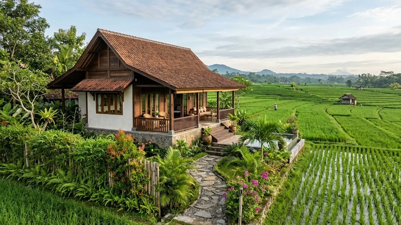 Inspirasi Rumah dengan Pemandangan Sawah