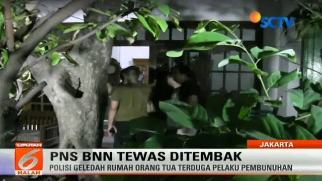 Polisi mencari barang bukti pembunuhan pegawai Badan Narkotika Nasional (BNN), Indria Kameswari, yang diduga ditembak suaminya sendiri.