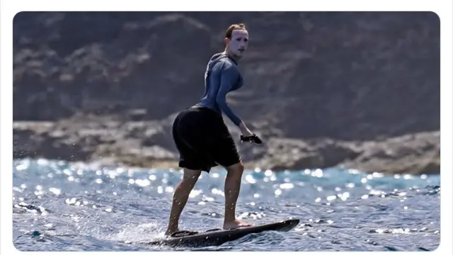 Mark Zuckerberg Selancar Pakai Sunscreen Tebal, Netizen: Mirip Joker