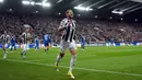 Newcastle United sukses melaju ke babak 16 besar Liga Champions setelah mengalahkan Qarabag dalam laga leg kedua yang berlangsung di St James Park, Inggris, Selasa (24/02/2026) waktu setempat. (AP Photo/Jon Super)