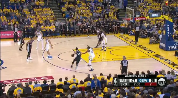 Berita video game recap NBA 2017-2018 antara Golden State Warriors melawan San Antonio Spurs dengan skor 99-91.