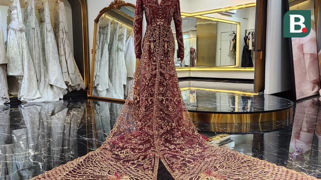 Gaun pengantin istri Rizky Ridho