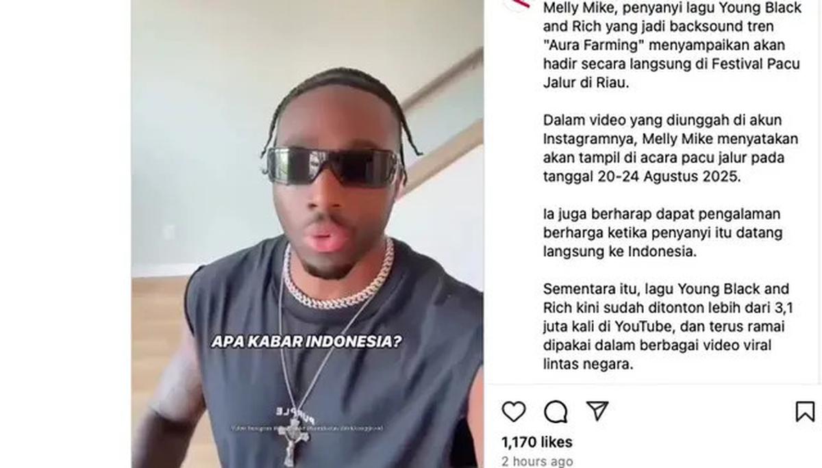 Penyanyi Amerika Serikat Melly Mike Bakal Datang ke Indonesia, Siap Meriahkan Festival Pacu Jalur Riau 2025