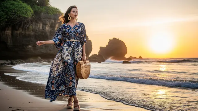 Inspirasi Model Batik Santai untuk Liburan di Yogyakarta / AI