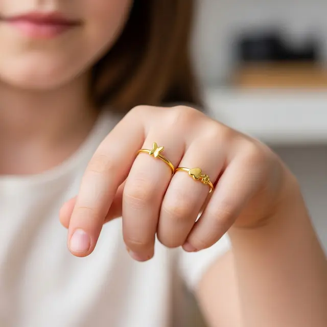 Model Cincin Emas Anak Perempuan (Image by Gemini AI)