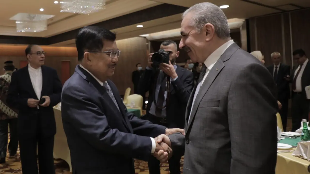 Wakil Presiden ke 10 dan 12 Jusuf Kalla (JK) dan Perdana Menteri Palestina, HE Dr Mohammed Shtayyeh. (Dok: Istana Wapres)