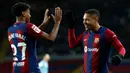 Ini menjadi gol pertama Vitor Roque dari enam penampilan bersama Barcelona di semua laga sepanjang musim 2023-2024. (AP Photo/Joan Monfort)
