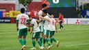 Pada babak kedua, pelatih Shin Tae-yong memasukkan Elkan Baggott dan Witan Sulaeman. Hasilnya, Witan Sulaeman (kedua dari kanan) mampu memperbesar keunggulan Timnas Indonesia 3-1 atas Laos pada menit ke-56. (Dok. PSSI)