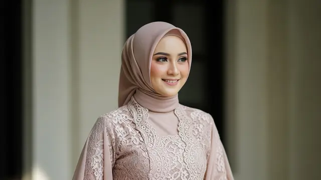 Model Gamis Brokat Satin Timeless