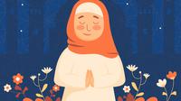 Ilustrasi muslimah, Islami, terima kasih. (Image by freepik)
