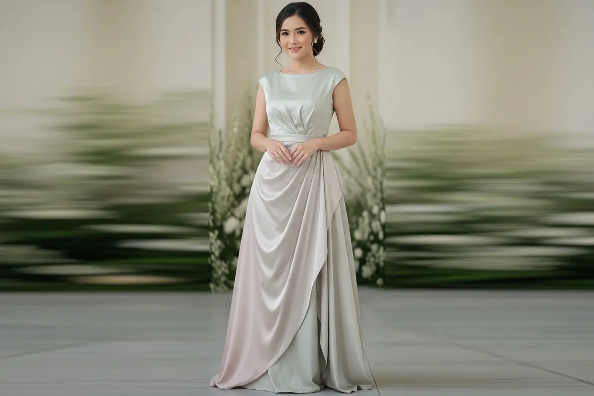 Model Baju Bridesmaid Bahan Satin
