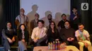 Sejumlah penyanyi dan musisi berpose bersama usai memberi keterangan jelang festival musik We The Fest 2024 di Jakarta, Kamis (11/7/2024). (Liputan6.com/Herman Zakharia)