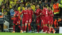 Liverpool meraih kemenangan 2-0 atas Villarreal pada laga leg pertama semifinal Liga Champions di Stadion Anfield, Kamis (28/4/2022) dini hari WIB.&nbsp;(AP Photo/Jon Super)