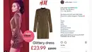Seperti glittery dress keluaran H&M ini. Dress ini tampilannya cukup mewah, namun ternyata harganya tidak mencapai hingga jutaan rupiah. Terlihat dari akun Instagram @prilly.closet, harganya hanya Rp. 452.951. (Instagram/prilly.closet)