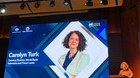 Direktur Bank Dunia untuk Indonesia dan Timor-Leste, Carolyn Turk saat berpidato dalam acara peluncuran laporan Economic Prospects Report Edisi Juni 2024 di Jakarta, Senin (24/5/2026). (Natasha)