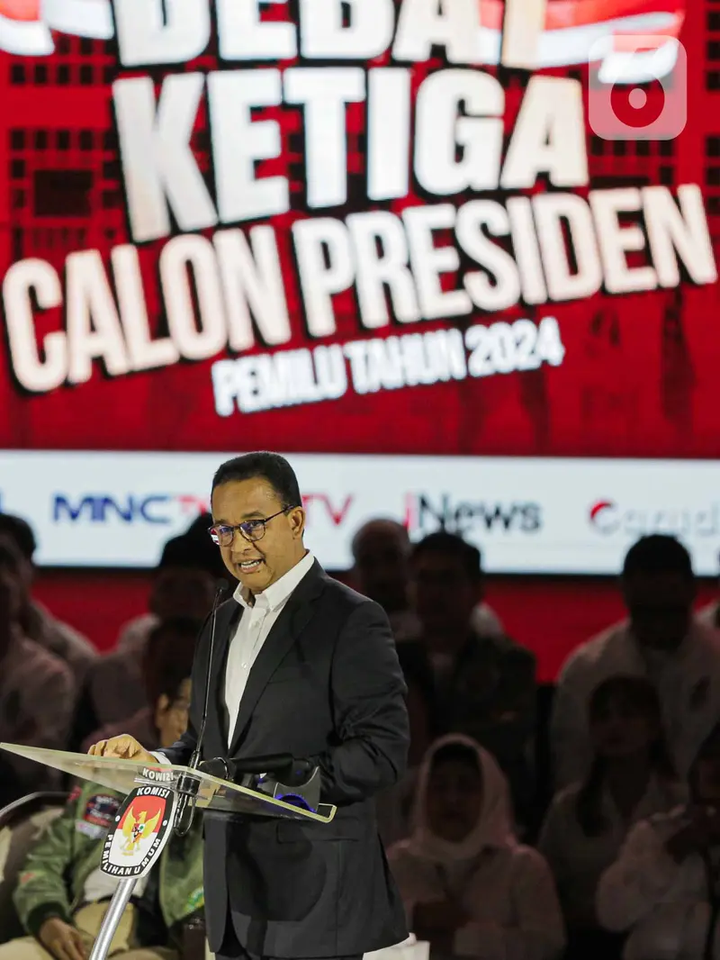 Ekspresi Ketiga Calon Presiden Saat Adu Gagasan pada Debat Ketiga Pelimu 2024