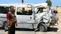 Mobil militer Mesir di SInai meledak. (AFP)