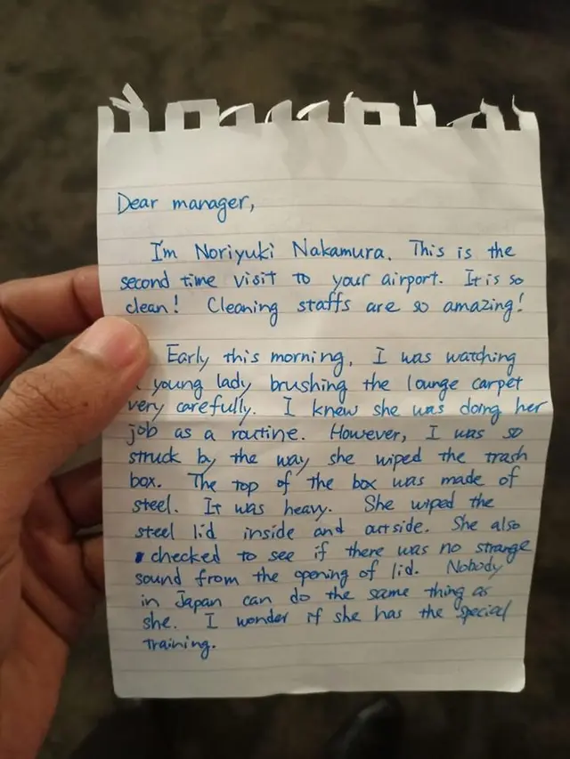 Surat dari Penumpang asal Jepang