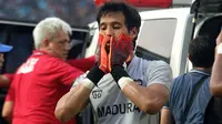 Kiper Madura United, Muhammad Ridho. (Bola.com/Aditya Wany)