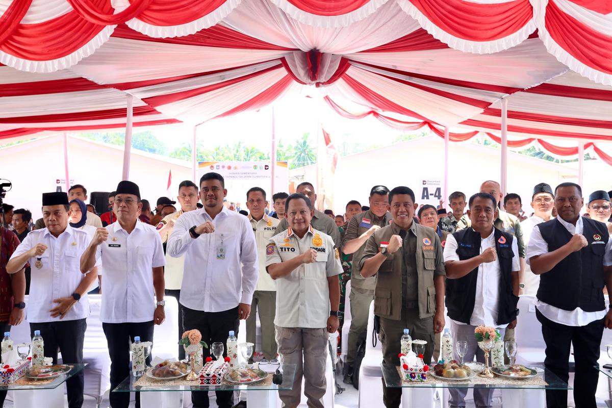 Satgas PRR Resmikan Huntara di Tapanuli Selatan dan Tujuh Kabupaten Lain Secara Serempak