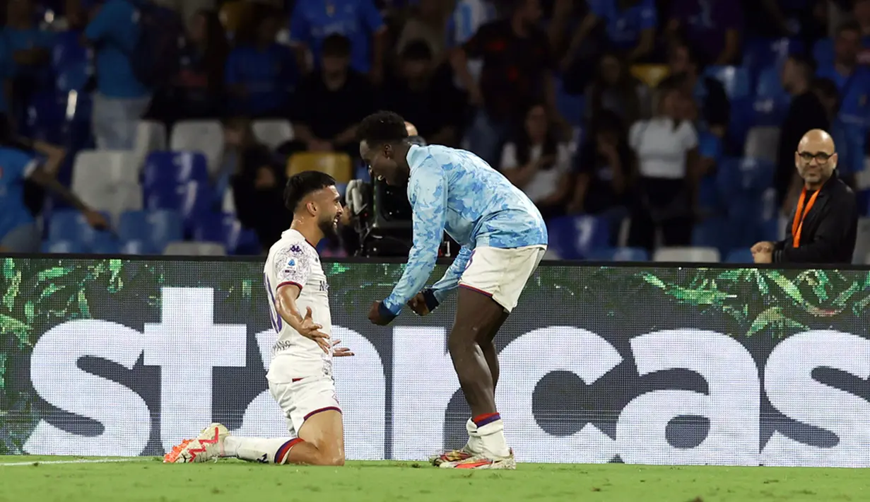 Diawali gol Giacomo Bonaventura pada menit ke-63, lalu Nicolas Gonzalez di menit ke-90+4. (Alessandro Garofalo/LaPresse via AP)