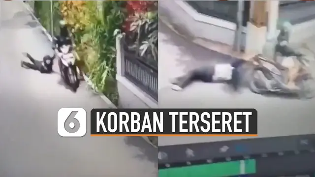 Korban berusaha menghentikan aksi tersebut dengan memegangi motor pelaku hingga mengakibatkan korban terseret.