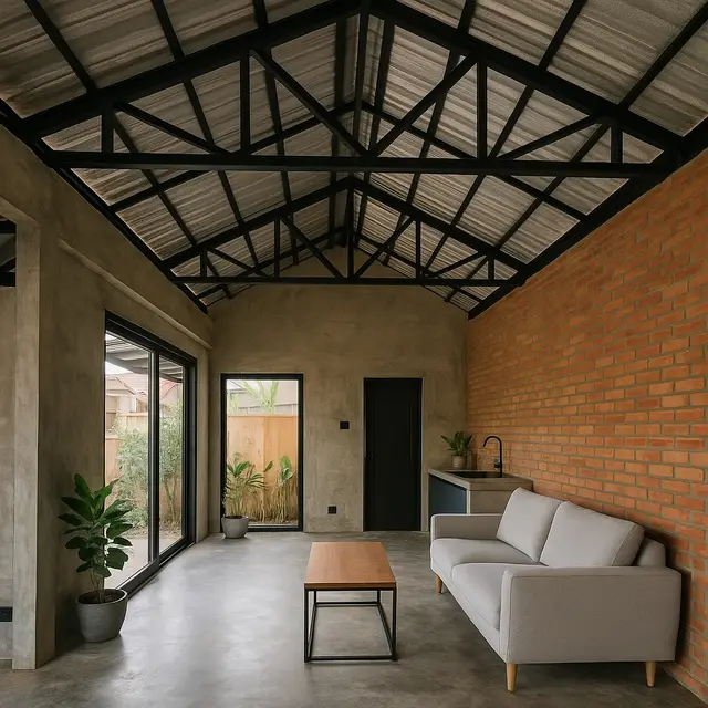 Desain Rumah Tanpa Plafon