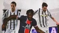 Moise Kean, Adrien Rabiot dan Aaron Ramsey. (Bola.com/Dody Iryawan)