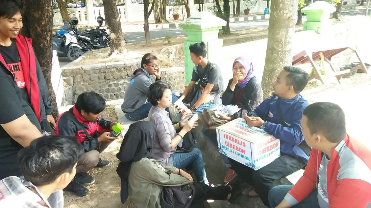 Solidaritas Jurnalis Cirebon Galang Dana Korban Gempa Lombok