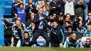 Jose Mourinho akhirnya berhasil membawa Chelsea menjuarai Liga Premier Inggris musim ini. Untuk The Special One, ini merupakan titel juara yang kedelapan sebagai manajer Chelsea. (Reuters/John Sibley)