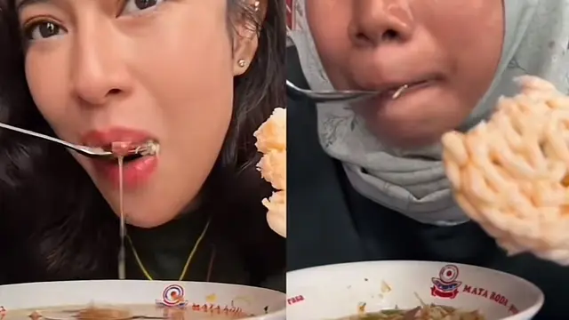 Viral Seorang Wanita Tirukan Gaya Dian Sastro Makan Soto, Dipuji Mirip Banget Ekspresinya (credit: TikTok.com/ @ocharosyita).