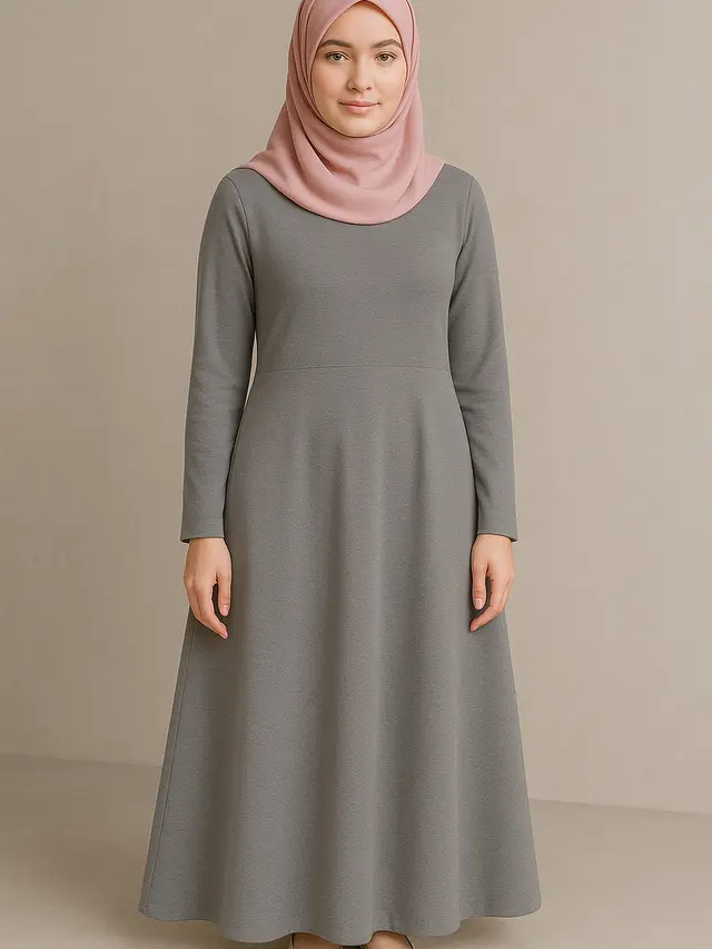 Gamis A-Line Polos untuk Pengajian Maulid Nabi