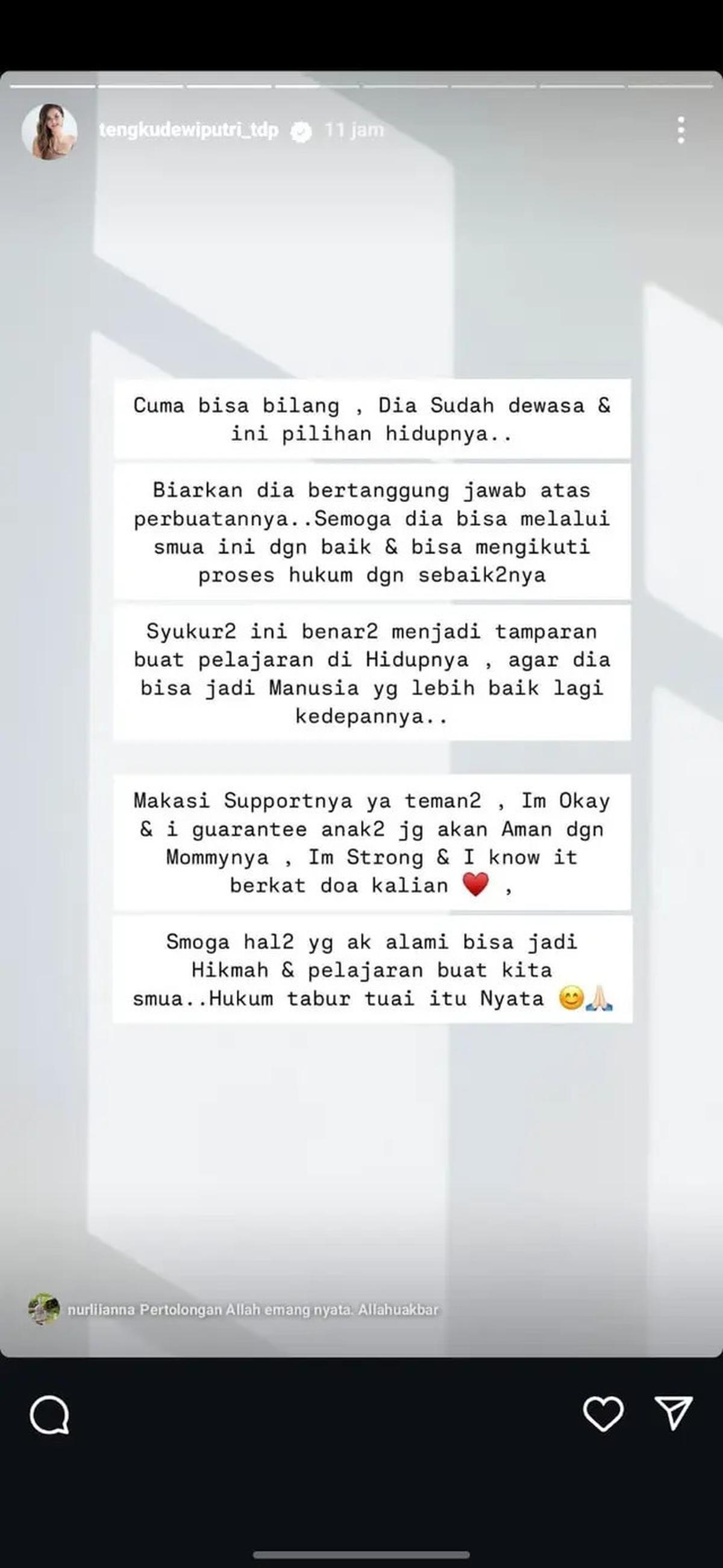 Respons Tengku Dewi usai Andrew Andika Ditangkap: Ini Jadi Pelajaran di Hidupnya