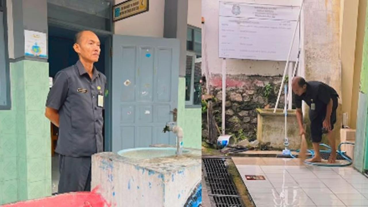Sosok Kepala Sekolah ini Jadi Sorotan, Rela Rogoh Uang Pribadi, Menyapu & Mengepel Sekolah Sendirian