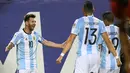Lionel Messi melakukan selebrasi usai mencetak gol kegawang Panama pada Copa America Centenario grup D di Chicago, Amerika Srikat, (11/6). pada pertandinga ini Messi mencetak tiga dan mengantarkan Argentina menang 5-0. (Mike DiNovo-USA TODAY Sports)